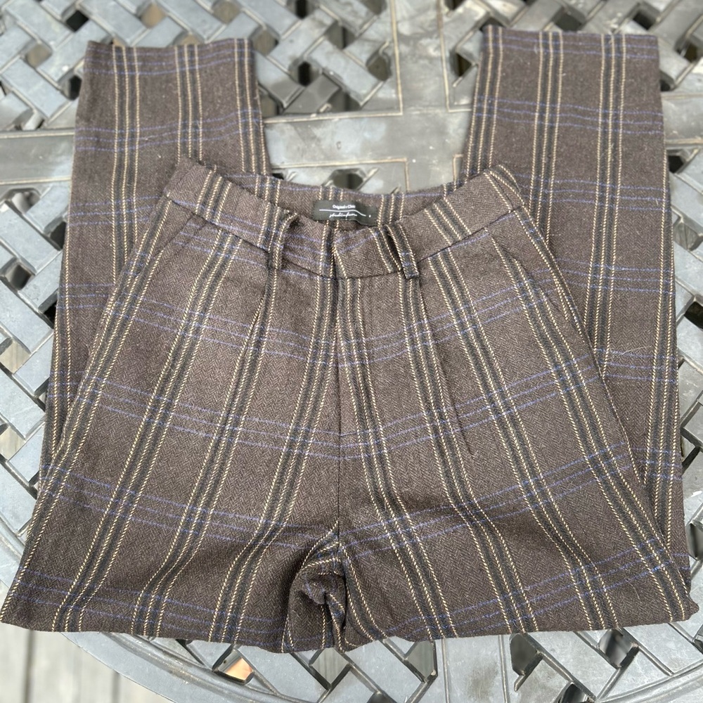 Brown Plaid Trousers
